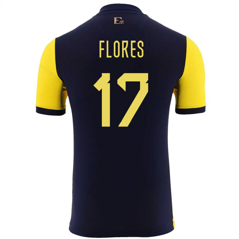 Danxen Kinder Ecuador Karen Flores #17 Gelb Heimtrikot Trikot 24-26 T-Shirt