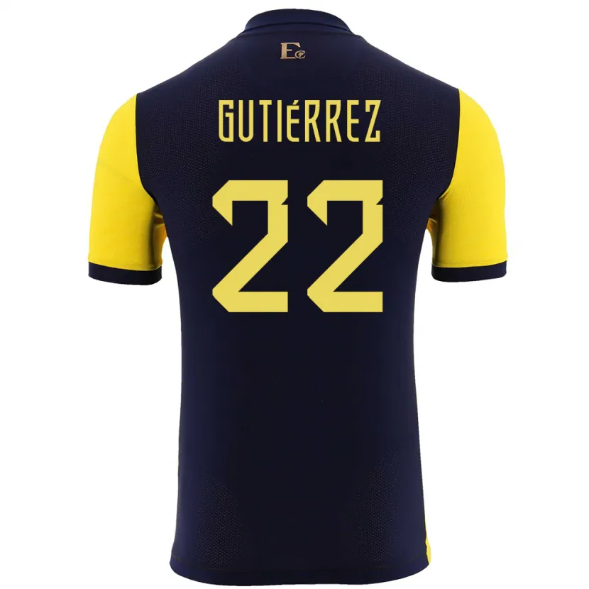 Danxen Kinder Ecuador Melanie Gutierrez #22 Gelb Heimtrikot Trikot 24-26 T-Shirt