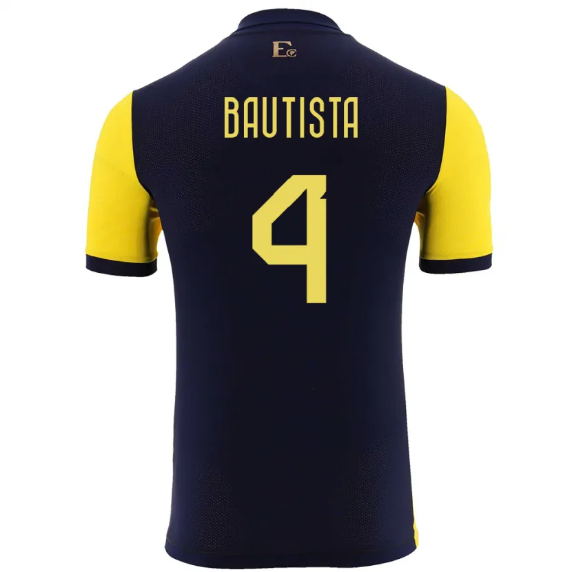 Danxen Kinder Ecuador Davis Bautista #4 Gelb Heimtrikot Trikot 24-26 T-Shirt
