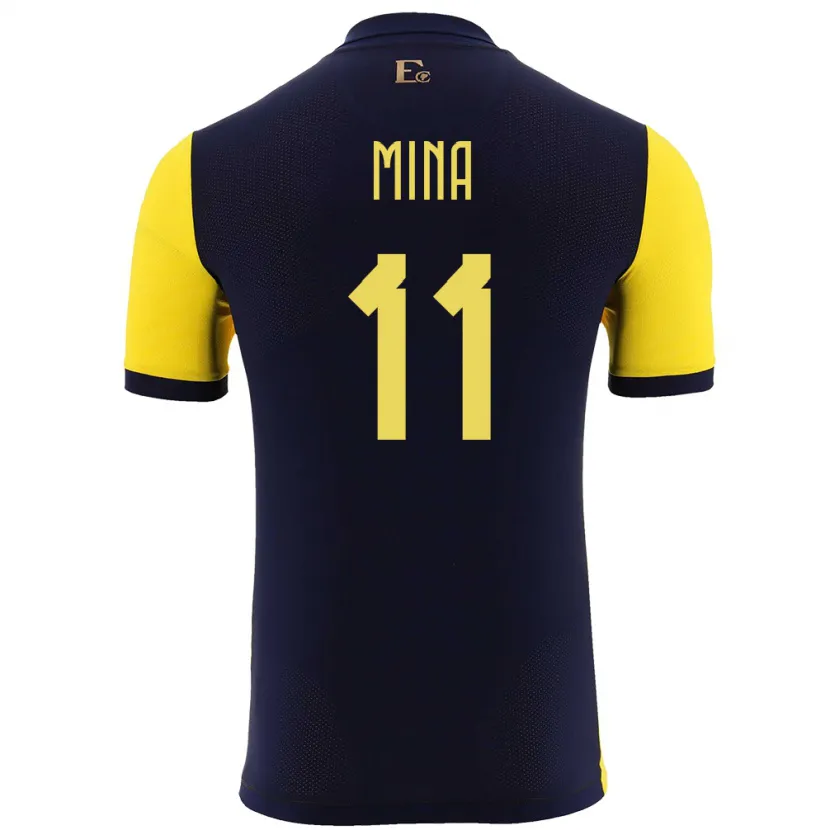 Danxen Kinder Ecuador Ariel Mina #11 Gelb Heimtrikot Trikot 24-26 T-Shirt
