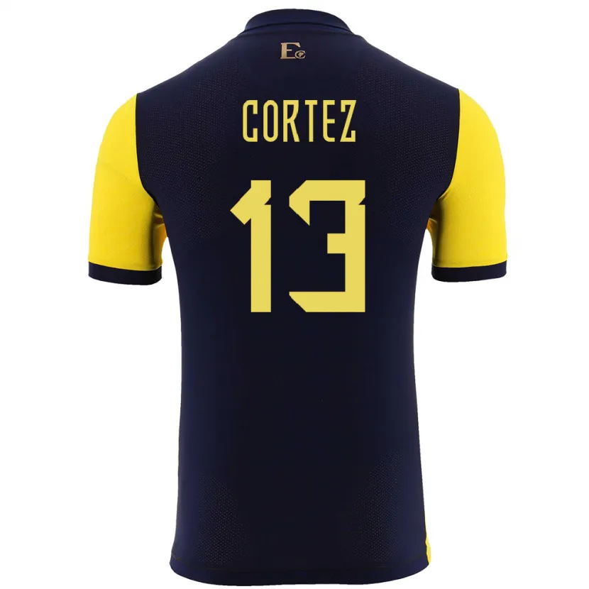 Danxen Kinder Ecuador Steven Cortez #13 Gelb Heimtrikot Trikot 24-26 T-Shirt