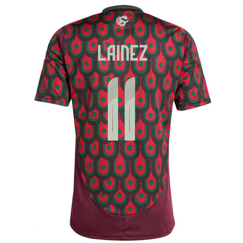 Danxen Kinder Mexiko Diego Lainez #11 Kastanienbraun Heimtrikot Trikot 24-26 T-Shirt
