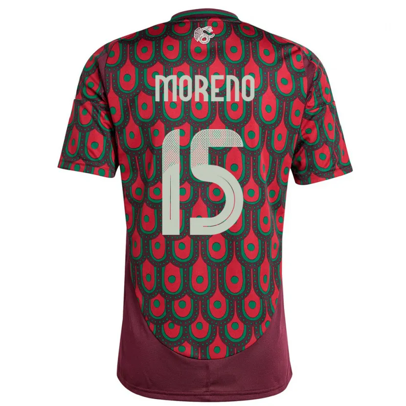 Danxen Kinder Mexiko Hector Moreno #15 Kastanienbraun Heimtrikot Trikot 24-26 T-Shirt