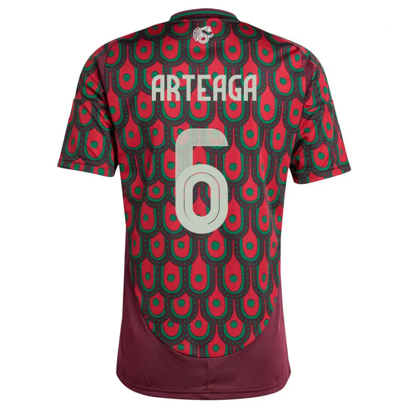 Danxen Kinder Mexiko Gerardo Arteaga #6 Kastanienbraun Heimtrikot Trikot 24-26 T-Shirt
