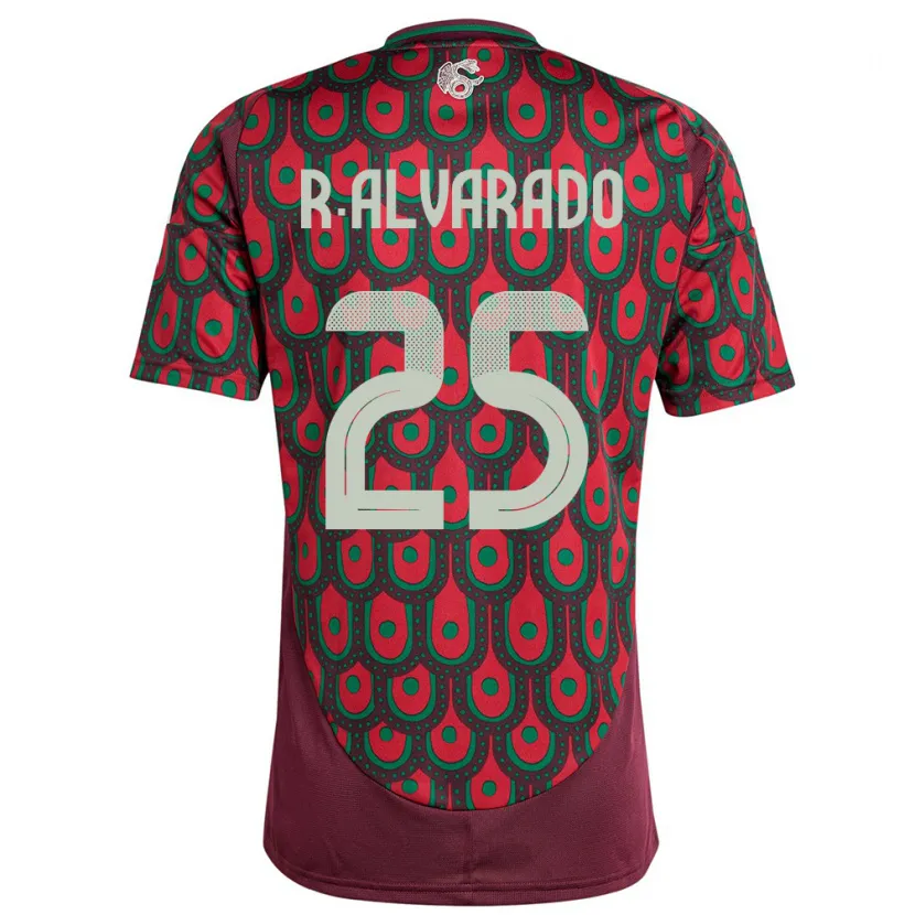 Danxen Kinder Mexiko Roberto Alvarado #25 Kastanienbraun Heimtrikot Trikot 24-26 T-Shirt