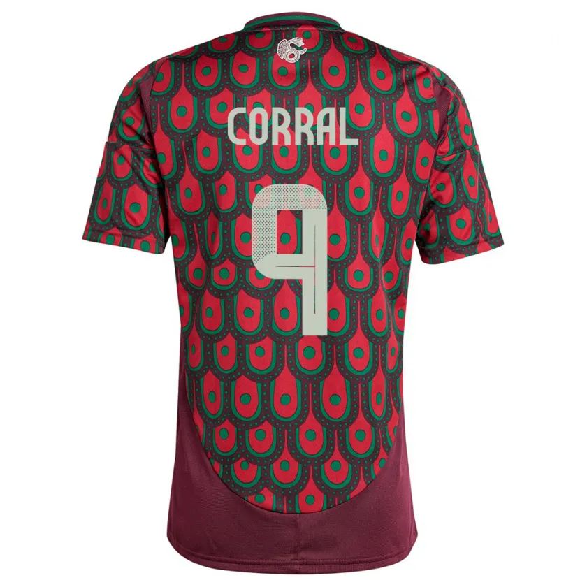Danxen Kinder Mexiko Charlyn Corral #9 Kastanienbraun Heimtrikot Trikot 24-26 T-Shirt