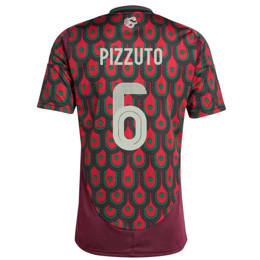 Danxen Kinder Mexiko Eugenio Pizzuto #6 Kastanienbraun Heimtrikot Trikot 24-26 T-Shirt