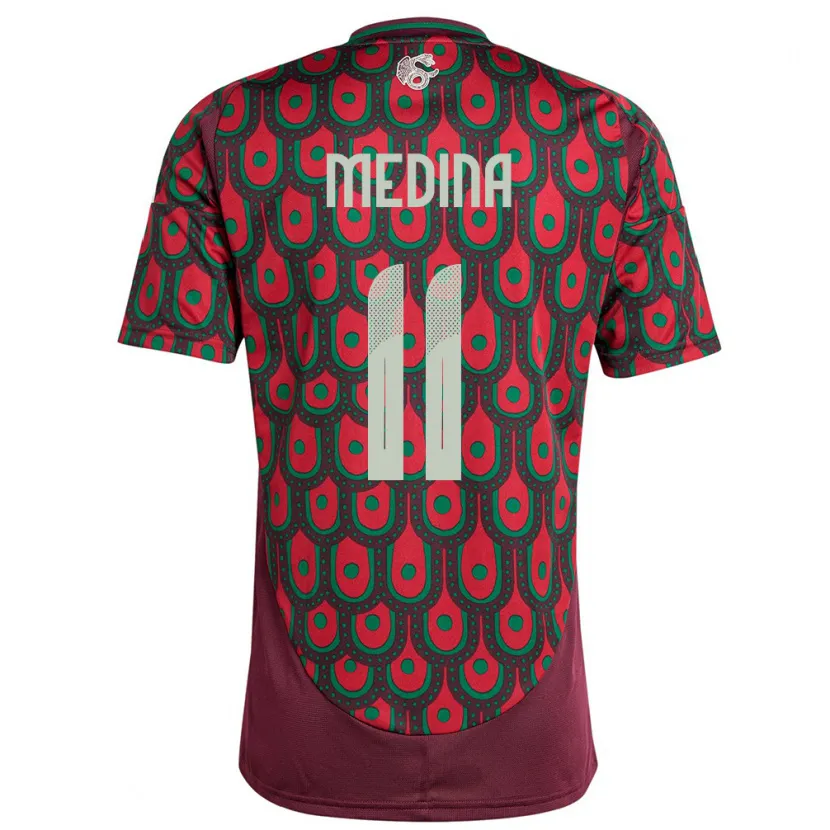 Danxen Kinder Mexiko Diego Medina #11 Kastanienbraun Heimtrikot Trikot 24-26 T-Shirt