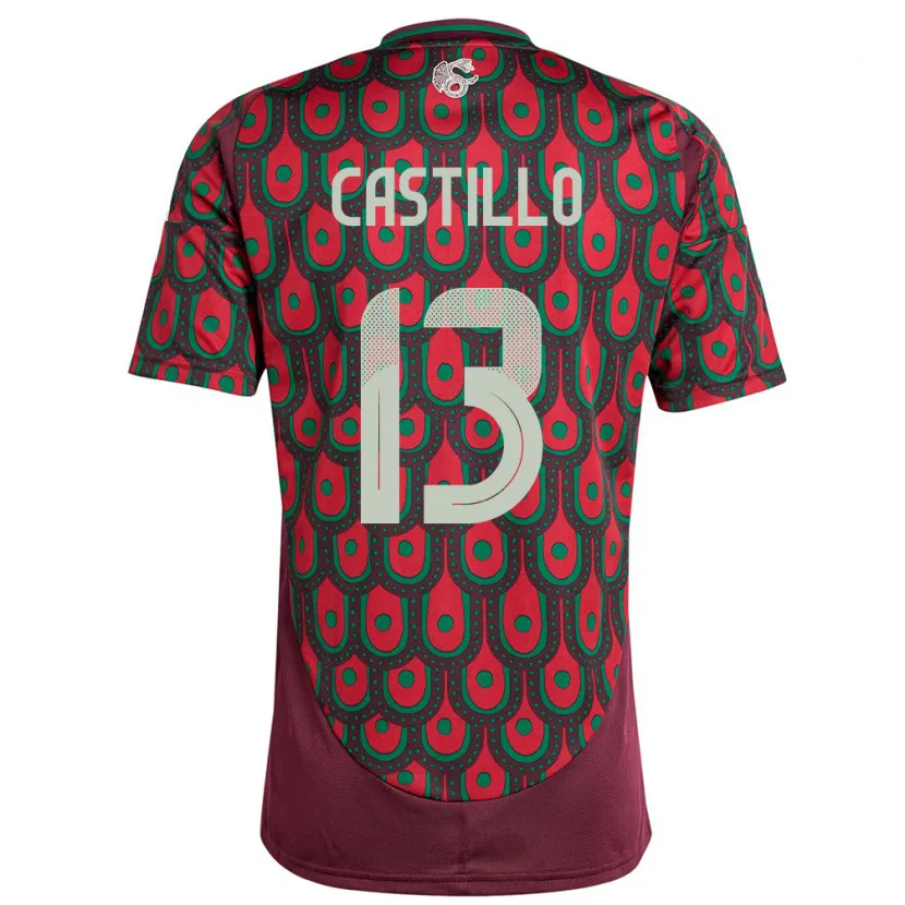 Danxen Kinder Mexiko Jose Castillo #13 Kastanienbraun Heimtrikot Trikot 24-26 T-Shirt