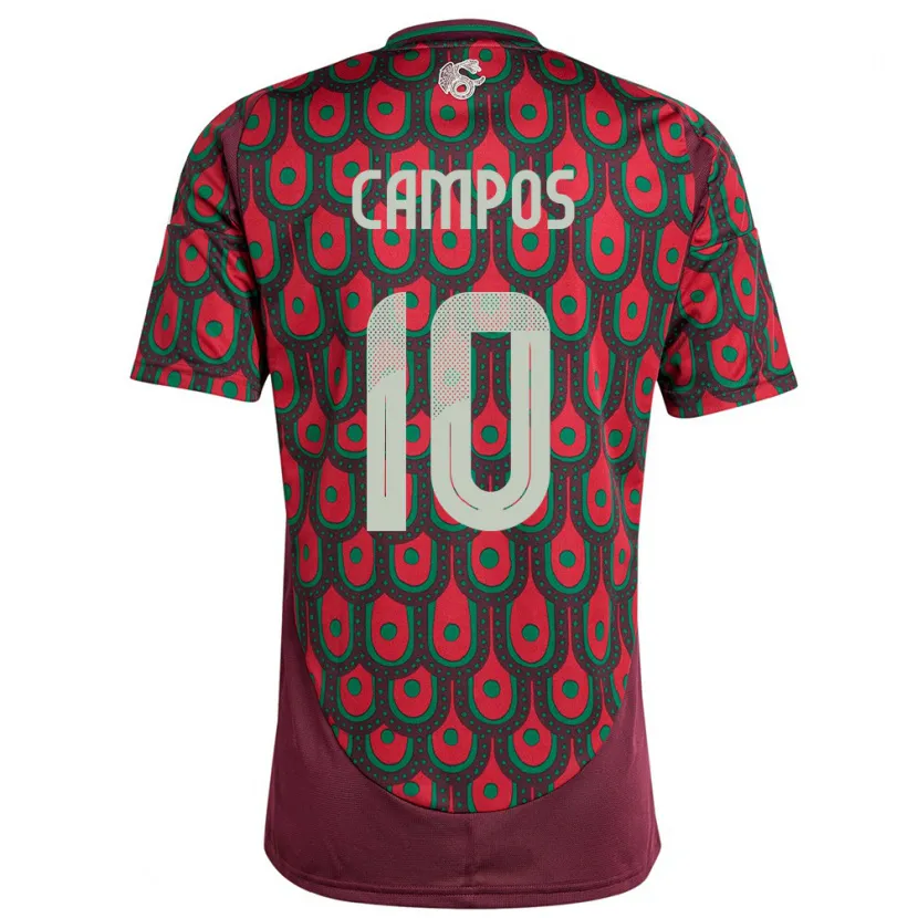 Danxen Kinder Mexiko Karel Campos #10 Kastanienbraun Heimtrikot Trikot 24-26 T-Shirt