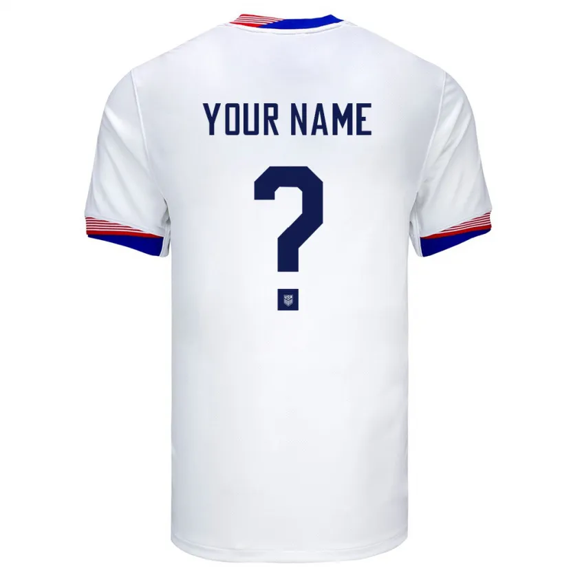 Danxen Kinder Vereinigte Staaten Ihren Namen #0 Weiß Heimtrikot Trikot 24-26 T-Shirt