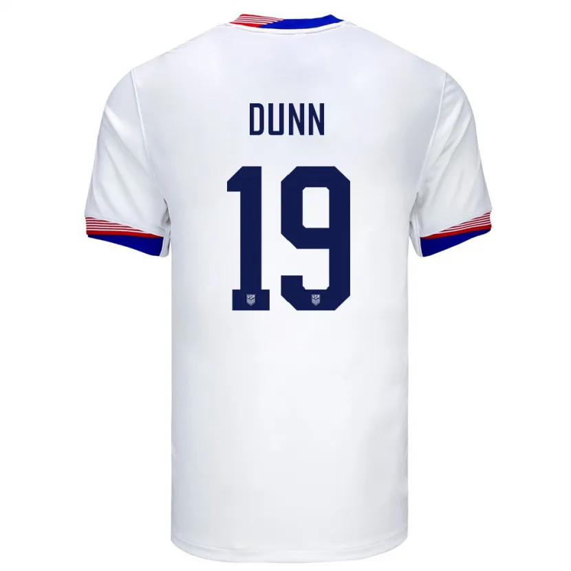 Danxen Kinder Vereinigte Staaten Crystal Dunn #19 Weiß Heimtrikot Trikot 24-26 T-Shirt