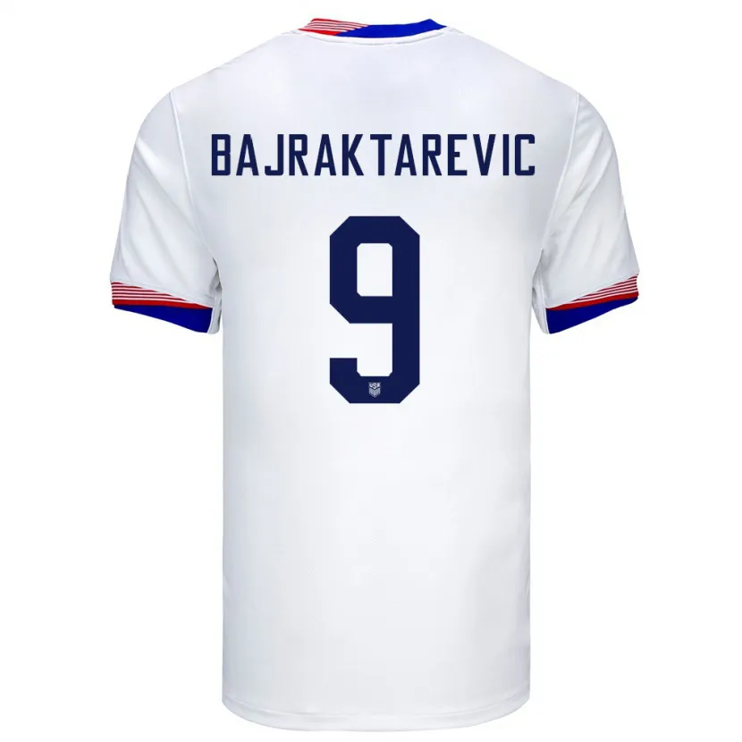 Danxen Kinder Vereinigte Staaten Esmir Bajraktarevic #9 Weiß Heimtrikot Trikot 24-26 T-Shirt