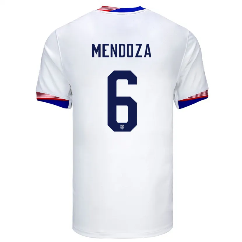 Danxen Kinder Vereinigte Staaten Edwyn Mendoza #6 Weiß Heimtrikot Trikot 24-26 T-Shirt