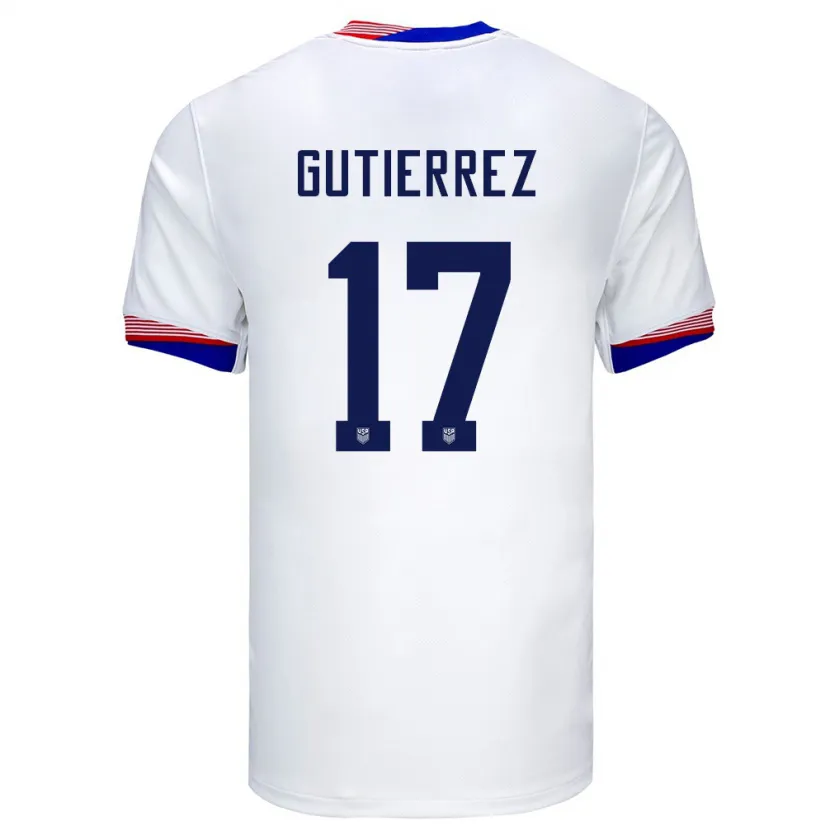 Danxen Kinder Vereinigte Staaten Brian Gutierrez #17 Weiß Heimtrikot Trikot 24-26 T-Shirt