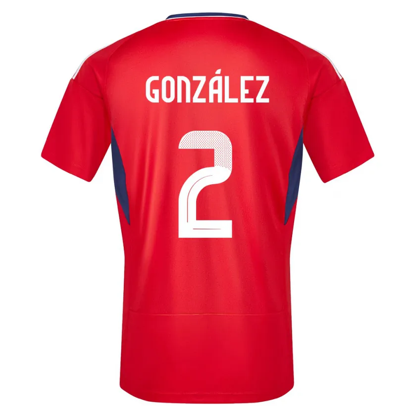 Danxen Kinder Costa Rica Julian Gonzalez #2 Rot Heimtrikot Trikot 24-26 T-Shirt