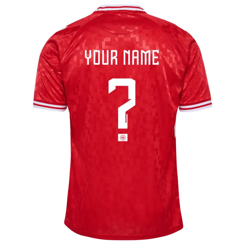 Danxen Kinder Dänemark Ihren Namen #0 Rot Heimtrikot Trikot 24-26 T-Shirt