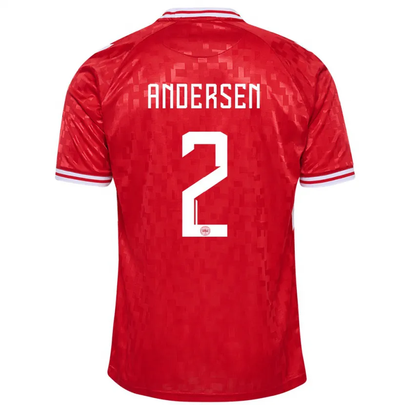 Danxen Kinder Dänemark Joachim Andersen #2 Rot Heimtrikot Trikot 24-26 T-Shirt