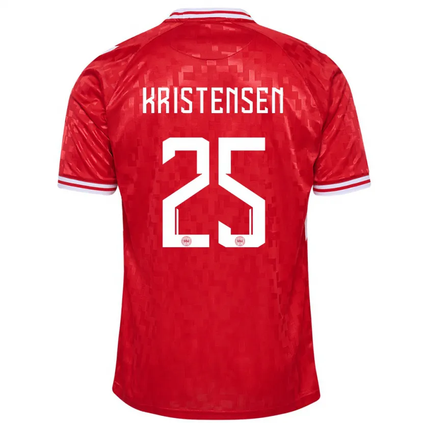 Danxen Kinder Dänemark Rasmus Kristensen #25 Rot Heimtrikot Trikot 24-26 T-Shirt