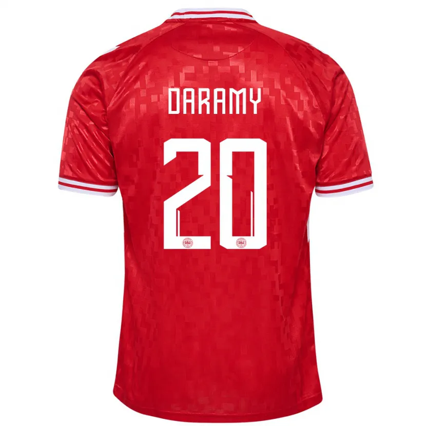 Danxen Kinder Dänemark Mohamed Daramy #20 Rot Heimtrikot Trikot 24-26 T-Shirt