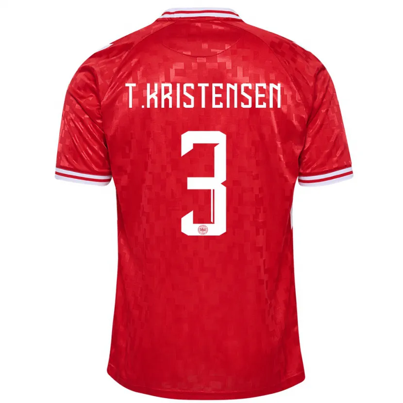 Danxen Kinder Dänemark Thomas Kristensen #3 Rot Heimtrikot Trikot 24-26 T-Shirt