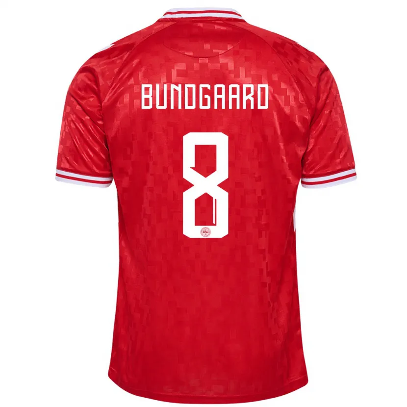 Danxen Kinder Dänemark Filip Bundgaard #8 Rot Heimtrikot Trikot 24-26 T-Shirt