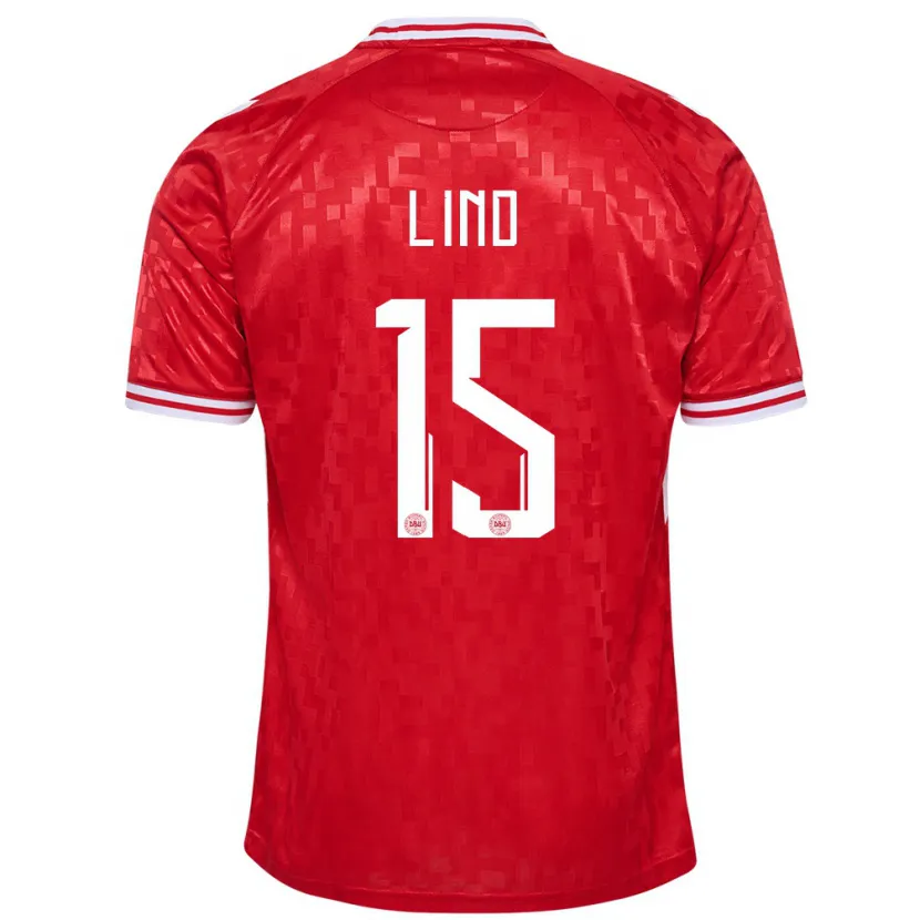 Danxen Kinder Dänemark Victor Lind #15 Rot Heimtrikot Trikot 24-26 T-Shirt
