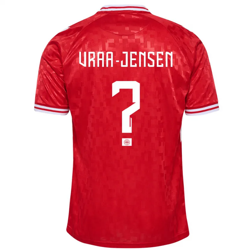 Danxen Kinder Dänemark Ludwig Vraa-Jensen #0 Rot Heimtrikot Trikot 24-26 T-Shirt