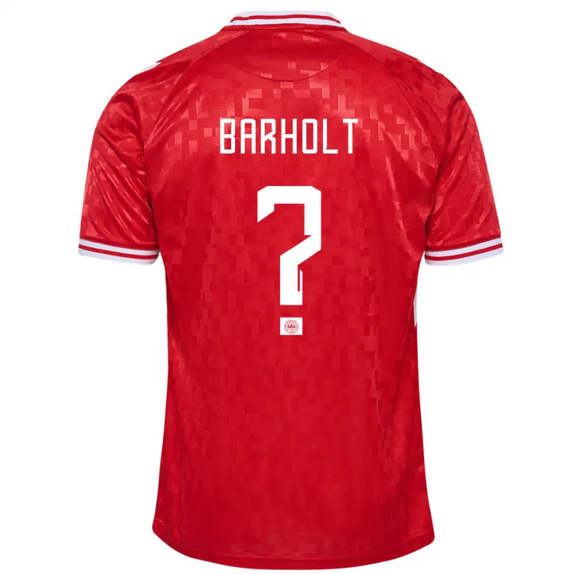 Danxen Kinder Dänemark Noah Barholt #0 Rot Heimtrikot Trikot 24-26 T-Shirt