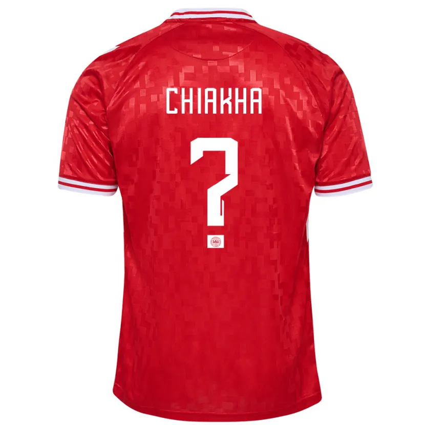 Danxen Kinder Dänemark Amin Chiakha #0 Rot Heimtrikot Trikot 24-26 T-Shirt