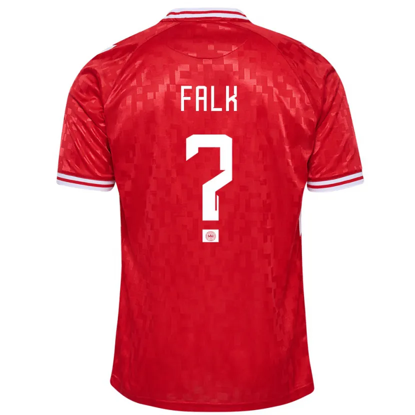 Danxen Kinder Dänemark Lukas Falk #0 Rot Heimtrikot Trikot 24-26 T-Shirt