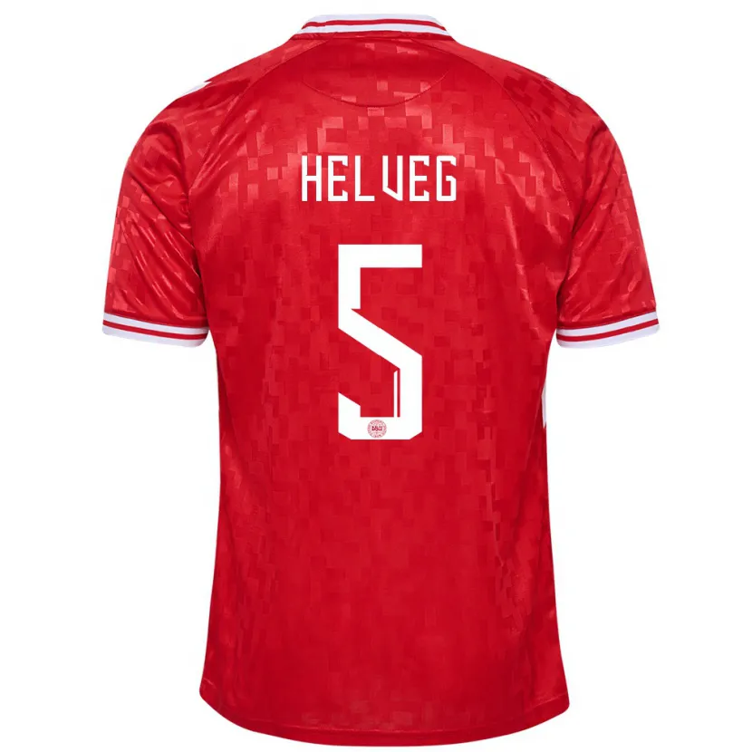 Danxen Kinder Dänemark Richard Helveg #5 Rot Heimtrikot Trikot 24-26 T-Shirt