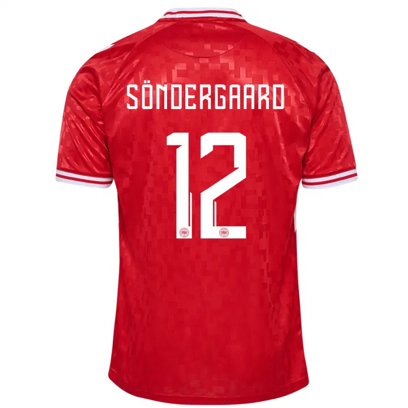 Danxen Kinder Dänemark Philip Söndergaard #12 Rot Heimtrikot Trikot 24-26 T-Shirt