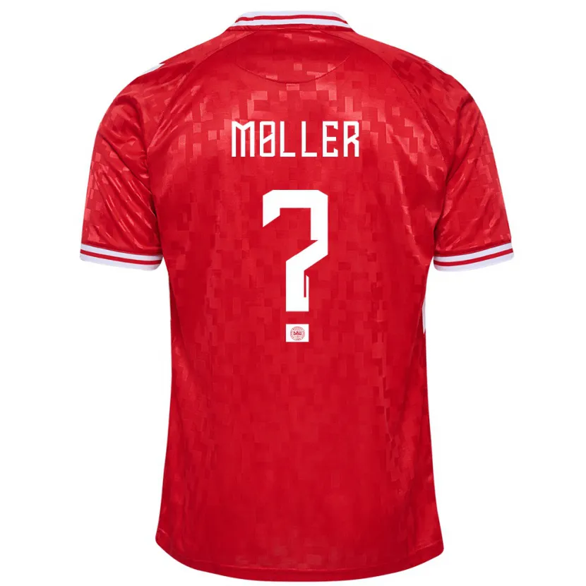 Danxen Kinder Dänemark William Møller #0 Rot Heimtrikot Trikot 24-26 T-Shirt