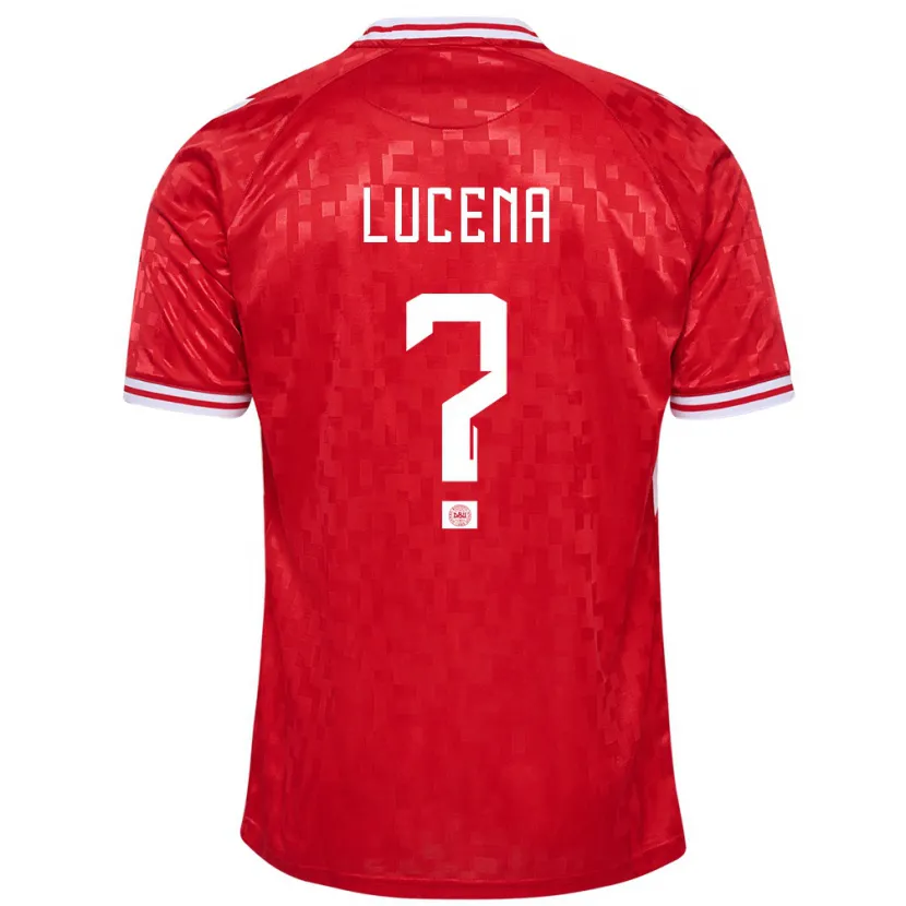 Danxen Kinder Dänemark Julius Lucena #0 Rot Heimtrikot Trikot 24-26 T-Shirt