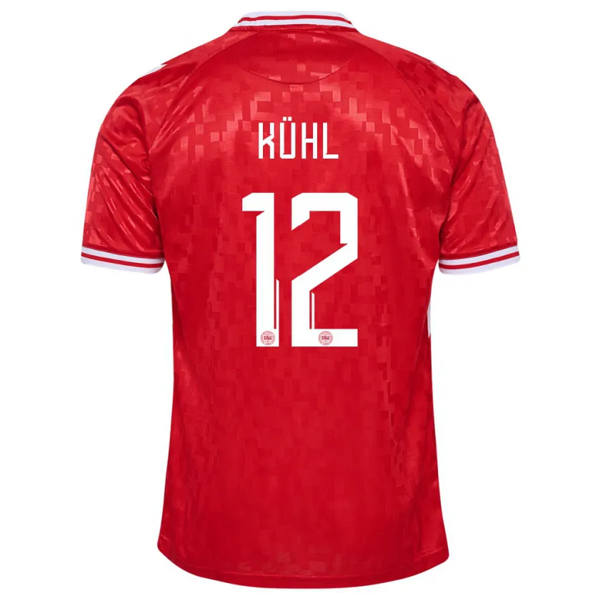 Danxen Kinder Dänemark Kathrine Kühl #12 Rot Heimtrikot Trikot 24-26 T-Shirt
