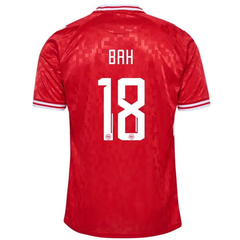 Danxen Kinder Dänemark Alexander Bah #18 Rot Heimtrikot Trikot 24-26 T-Shirt