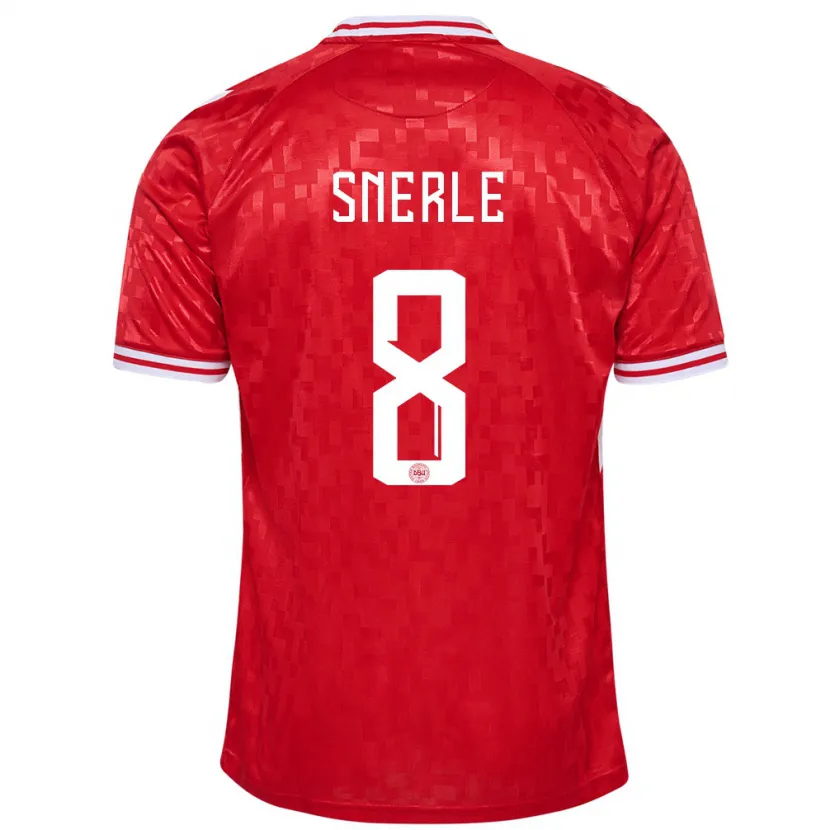Danxen Kinder Dänemark Emma Snerle #8 Rot Heimtrikot Trikot 24-26 T-Shirt