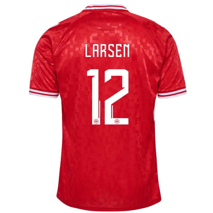 Danxen Kinder Dänemark Stine Larsen #12 Rot Heimtrikot Trikot 24-26 T-Shirt