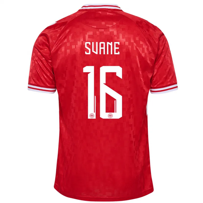 Danxen Kinder Dänemark Katrine Svane #16 Rot Heimtrikot Trikot 24-26 T-Shirt