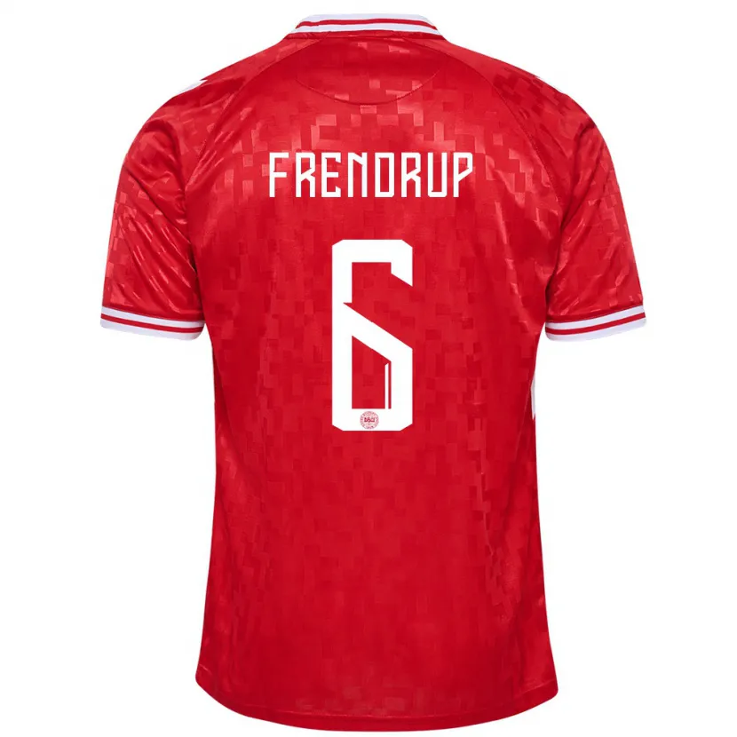 Danxen Kinder Dänemark Morten Frendrup #6 Rot Heimtrikot Trikot 24-26 T-Shirt