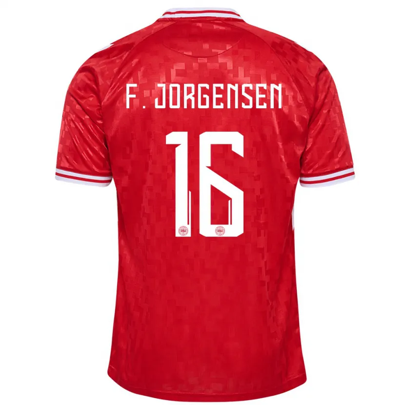 Danxen Kinder Dänemark Filip Jorgensen #16 Rot Heimtrikot Trikot 24-26 T-Shirt