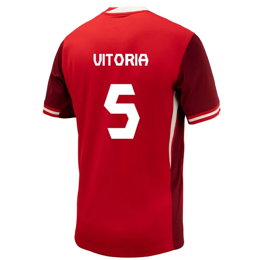 Danxen Kinder Kanada Steven Vitória #5 Rot Heimtrikot Trikot 24-26 T-Shirt