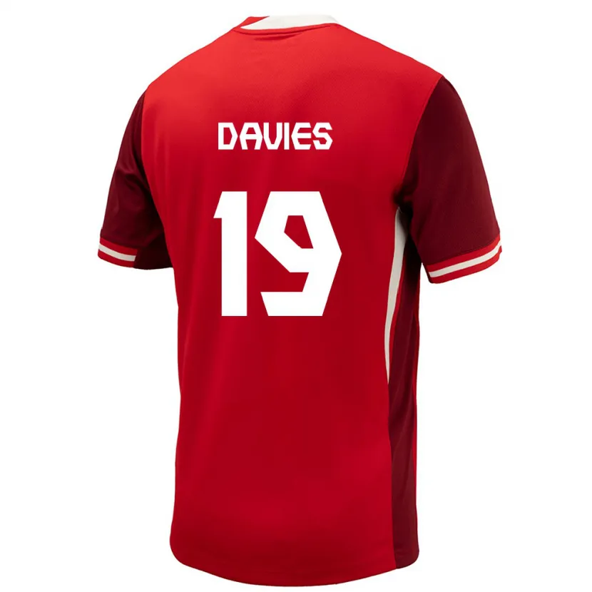 Danxen Kinder Kanada Alphonso Davies #19 Rot Heimtrikot Trikot 24-26 T-Shirt