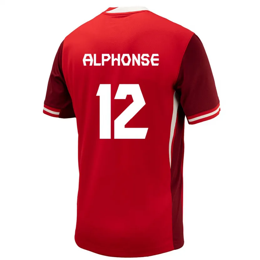 Danxen Kinder Kanada Jefferson Alphonse #12 Rot Heimtrikot Trikot 24-26 T-Shirt