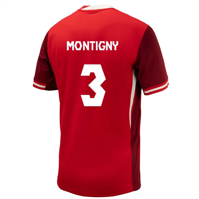 Danxen Kinder Kanada Gaël De Montigny #3 Rot Heimtrikot Trikot 24-26 T-Shirt