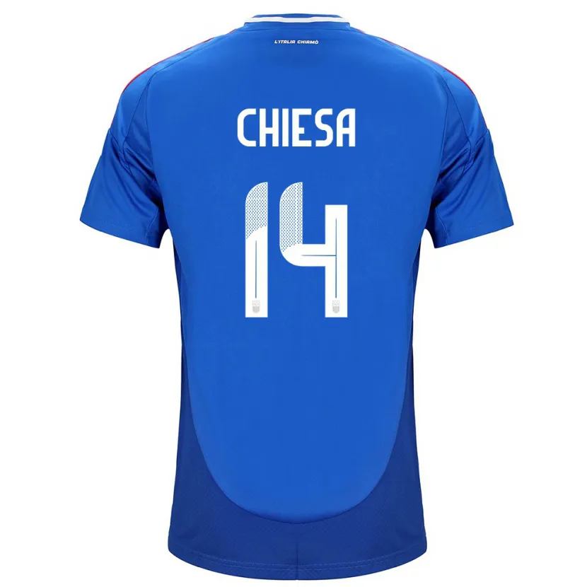 Danxen Kinder Italien Federico Chiesa #14 Blau Heimtrikot Trikot 24-26 T-Shirt