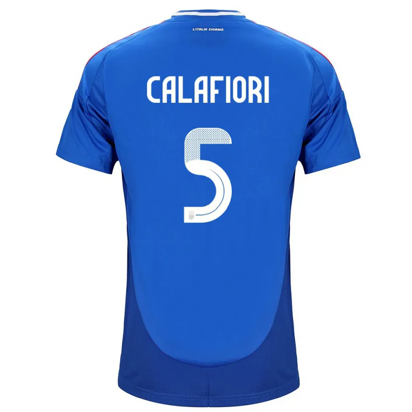 Danxen Kinder Italien Riccardo Calafiori #5 Blau Heimtrikot Trikot 24-26 T-Shirt