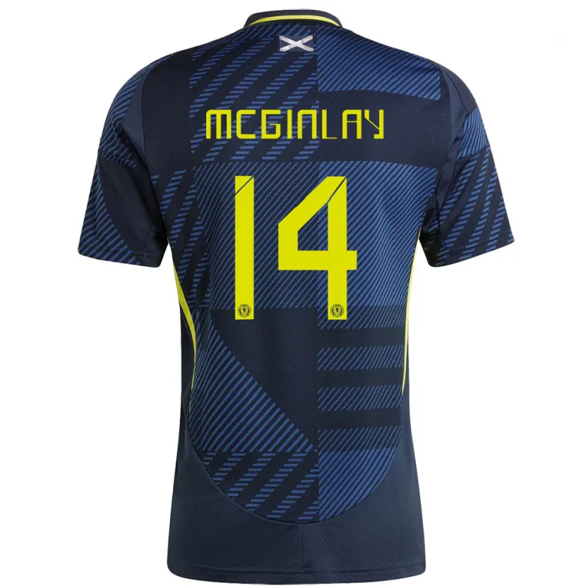 Danxen Kinder Schottland Aiden Mcginlay #14 Dunkelblau Heimtrikot Trikot 24-26 T-Shirt