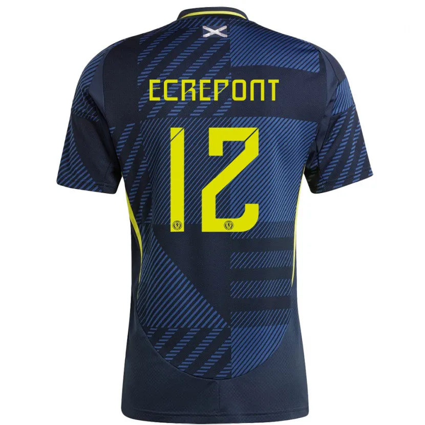 Danxen Kinder Schottland Oliver Ecrepont #12 Dunkelblau Heimtrikot Trikot 24-26 T-Shirt